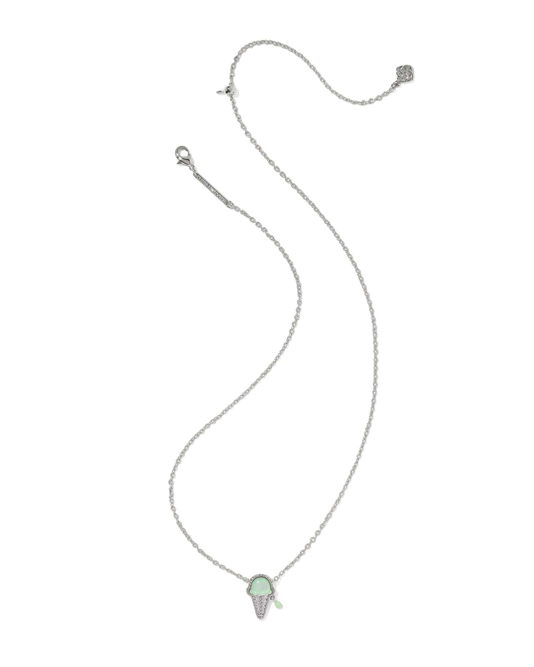 Kendra Scott Ice Cream Silver Pendant Necklace in Mint Mother of Pearl