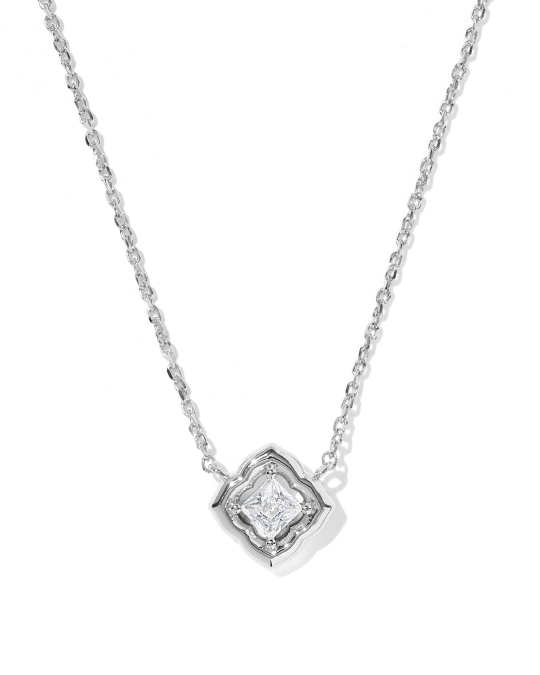 Kendra Scott Mallory Crystal Silver Short Pendant Necklace