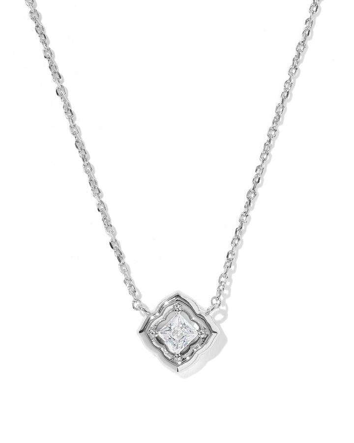 Kendra Scott Mallory Crystal Silver Short Pendant Necklace