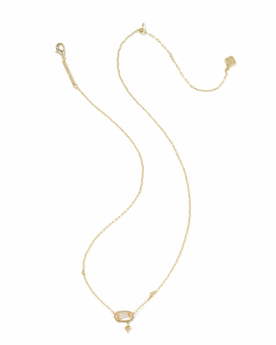 Kendra Scott  Elisa Star Gold Short Pendant Necklace in Crystal Ivory Illusion