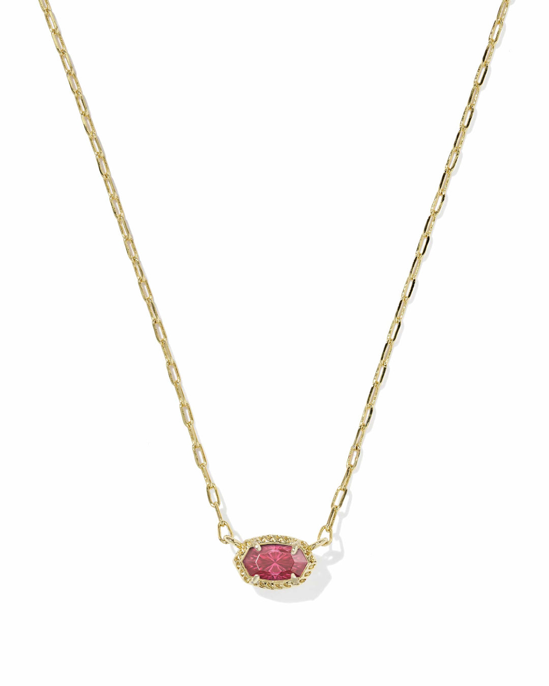 Kendra Scott Mini Elisa Luxe Gold Pendant Necklace in Burgundy Crystal Kendra Scott Mini Elisa Luxe Necklace, Burgundy Crystal Necklace