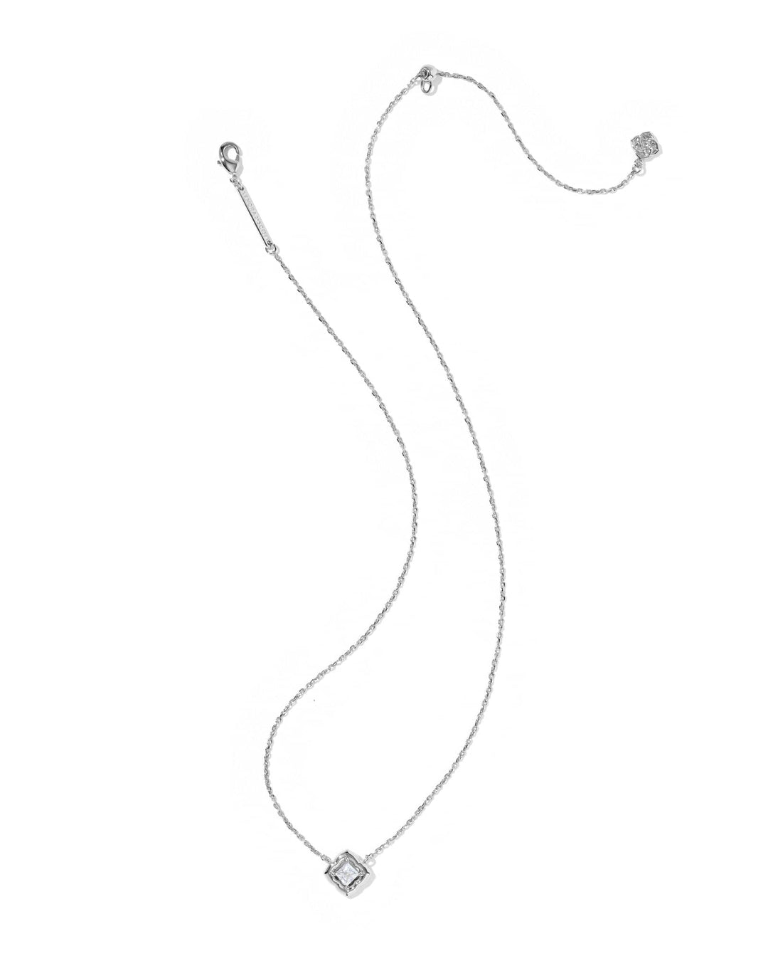 Kendra Scott Mallory Crystal Silver Short Pendant Necklace