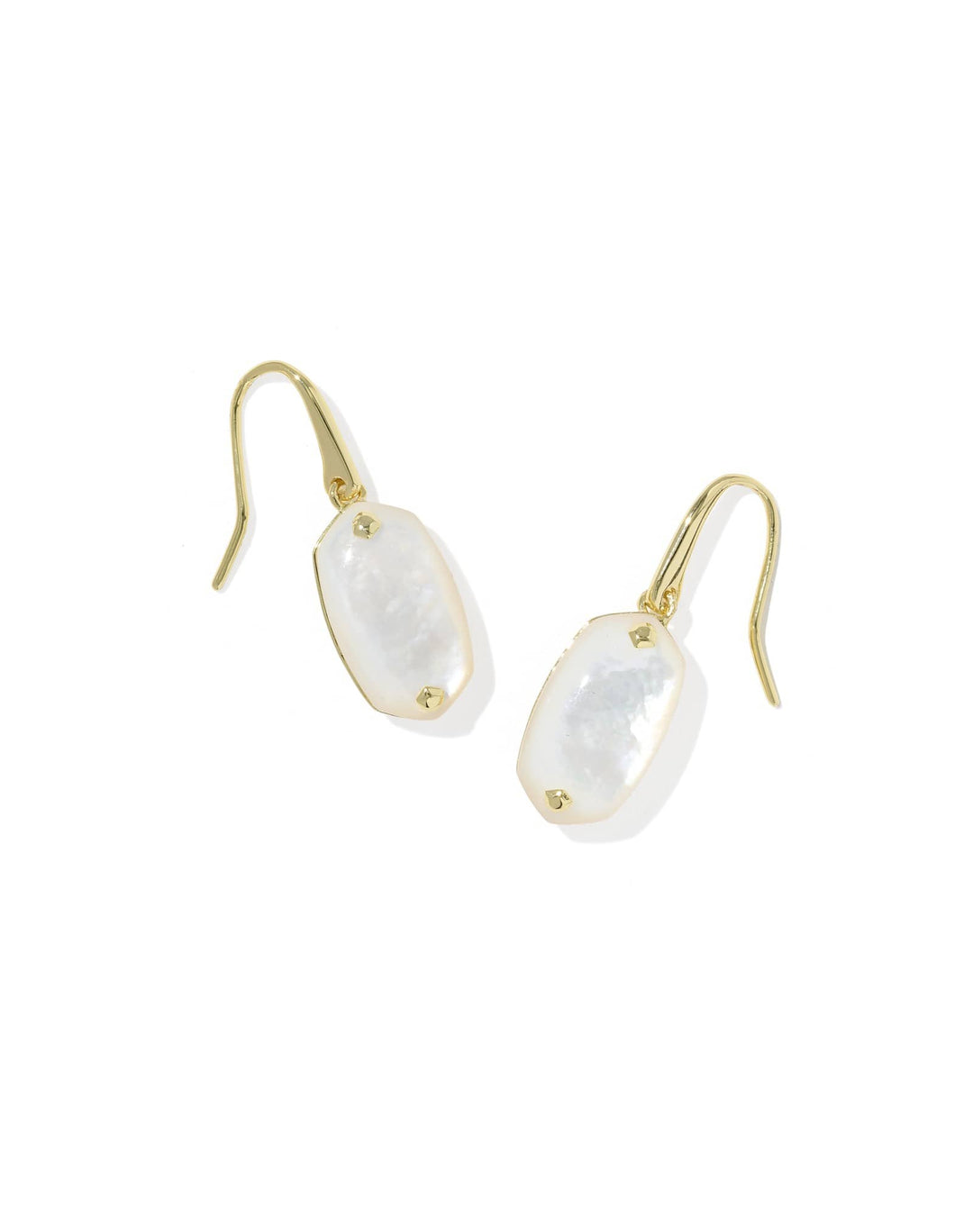 Kendra Scott Lee Riveted Gold Drop Earrings in Ivory Mother of Pearl