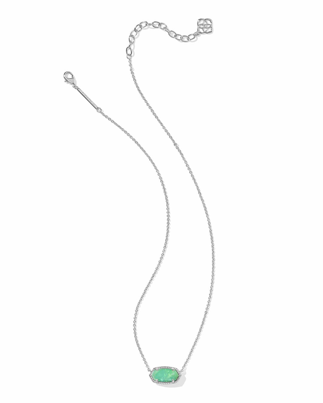 Kendra Scott Elisa Silver Pendant Necklace in Mint Iridescent Abalone