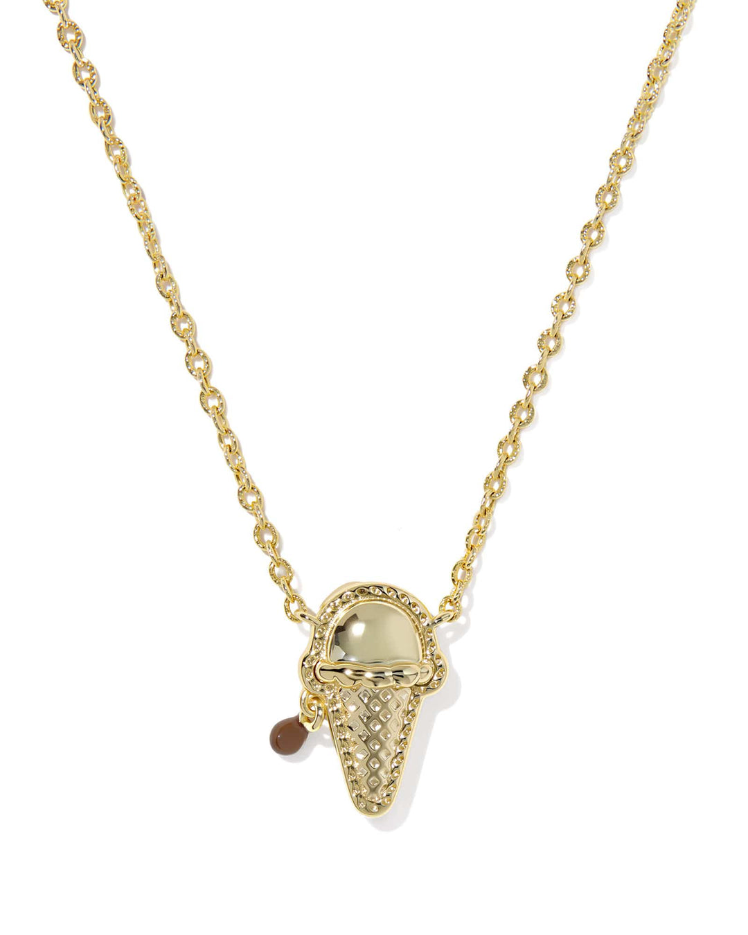 Kendra Scott Ice Cream Gold Pendant Necklace in Brown Magnesite