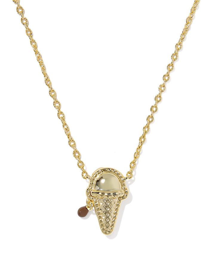 Kendra Scott Ice Cream Gold Pendant Necklace in Brown Magnesite