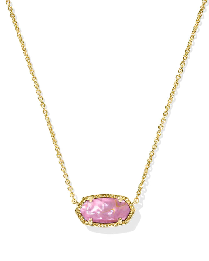 Kendra Scott Elisa Gold Pendant Necklace in Light Mauve Illusion