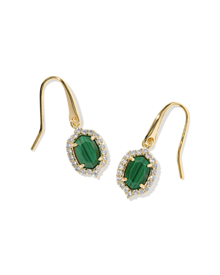 Kendra Scott Daphne Crystal Frame Gold Drop Earrings in Green Malachite Kendra Scott Daphne Crystal Frame Gold Drop Earrings in Green Malachite Earrings