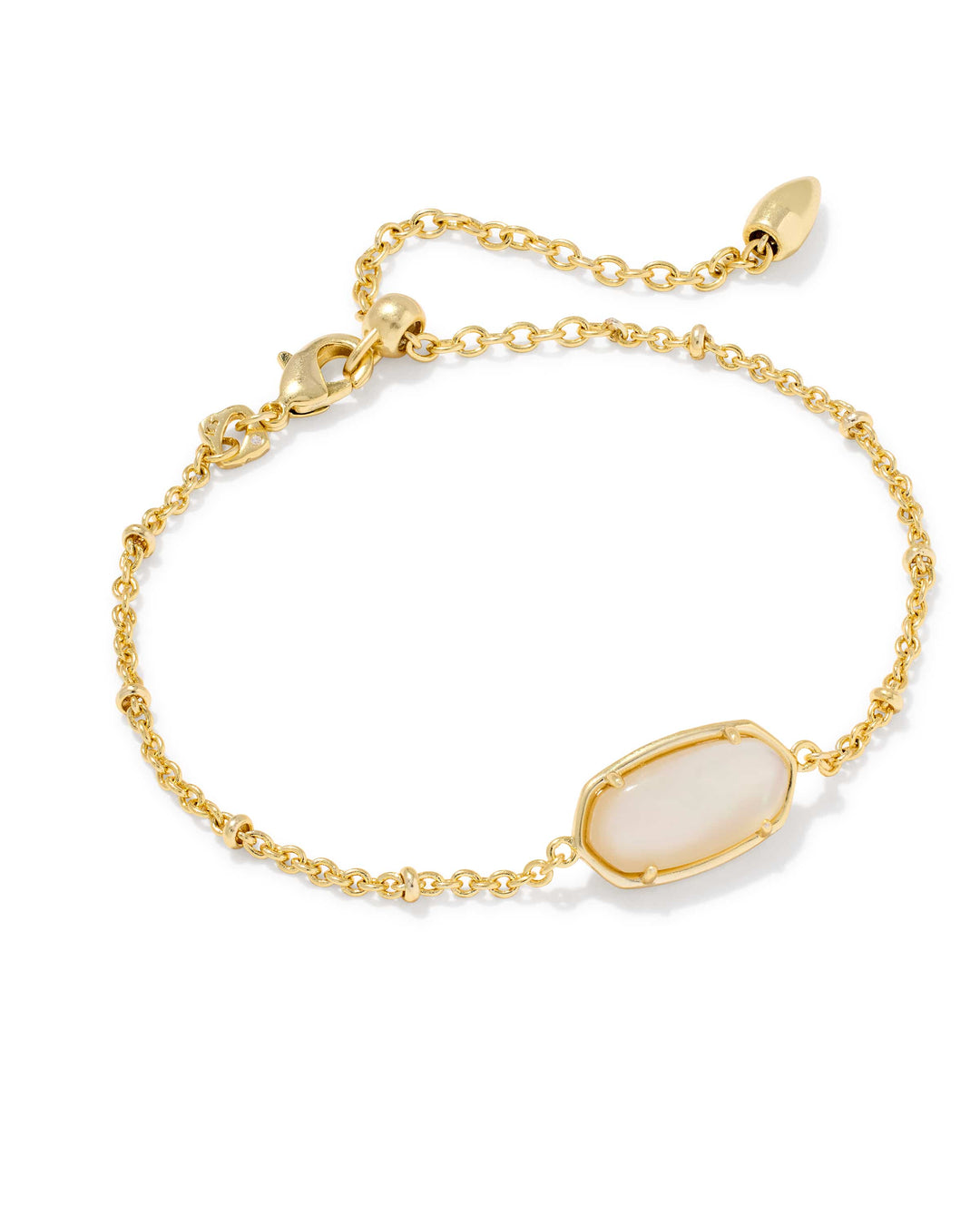Kendra Scott Tiger Striped Elaina Gold Chain Bracelet - Natural Mother of Pearl