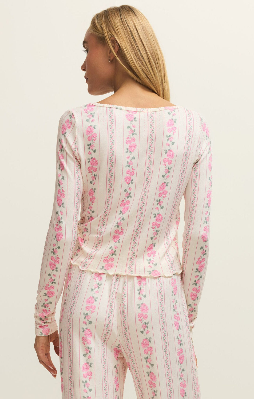Z Supply Marseille Boudoir Long Sleeve Top in Vanilla Ice