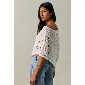 Crochet White Lightweight Sweater Poncho