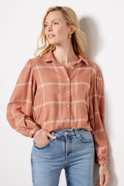 Overland Plaid Blouse in Penny