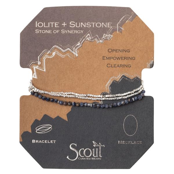 Scout Curated Wears Delicate Stone Wrap- Iolite & Sunstone