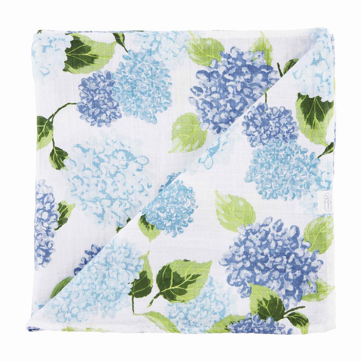 Blue Hydrangea Swaddle Blanket