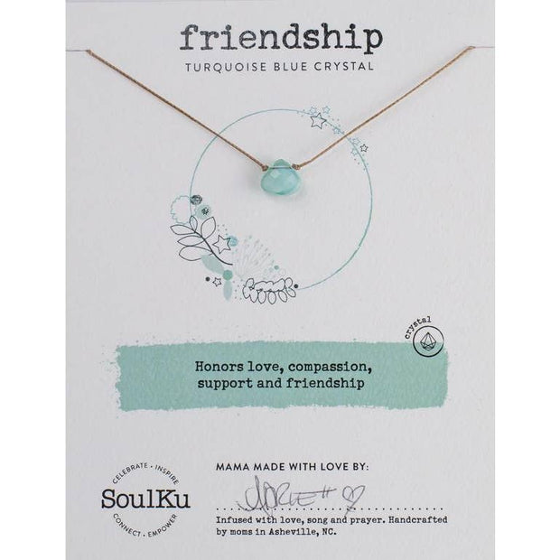Soulku Turquoise Crystal Necklace for Friendship