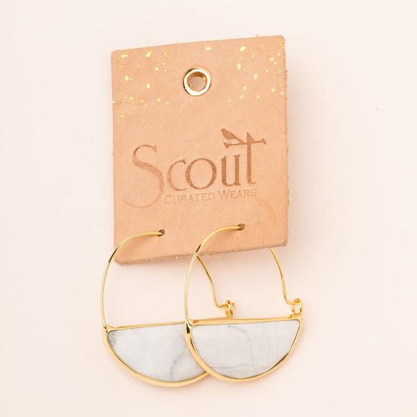 Scout Curated Wears Stone Prism Hoop - Rose Quartz/Silver