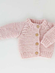 Baby Garter Stitch Sweater - Blush