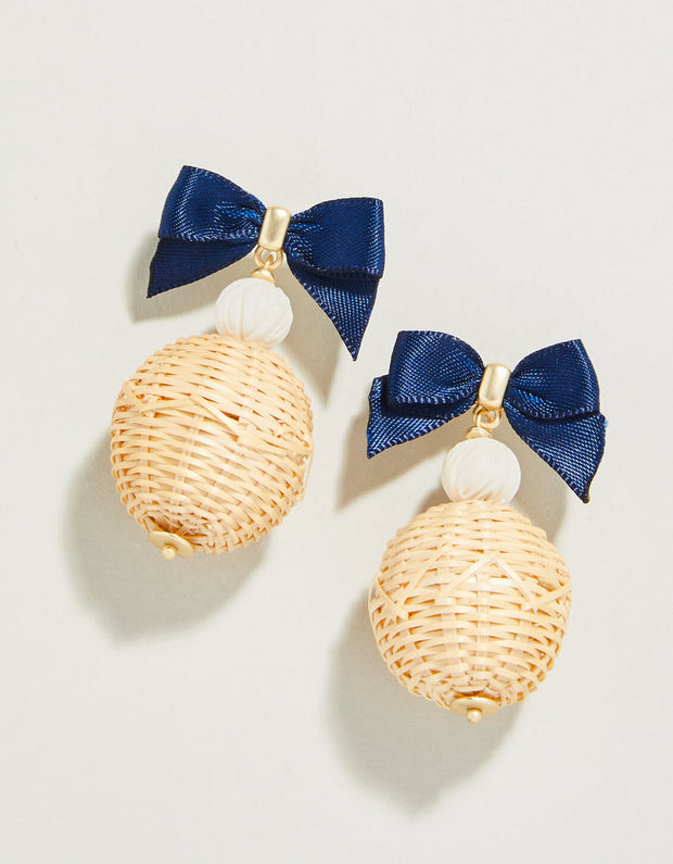 Bow Bauble Navy Earrings