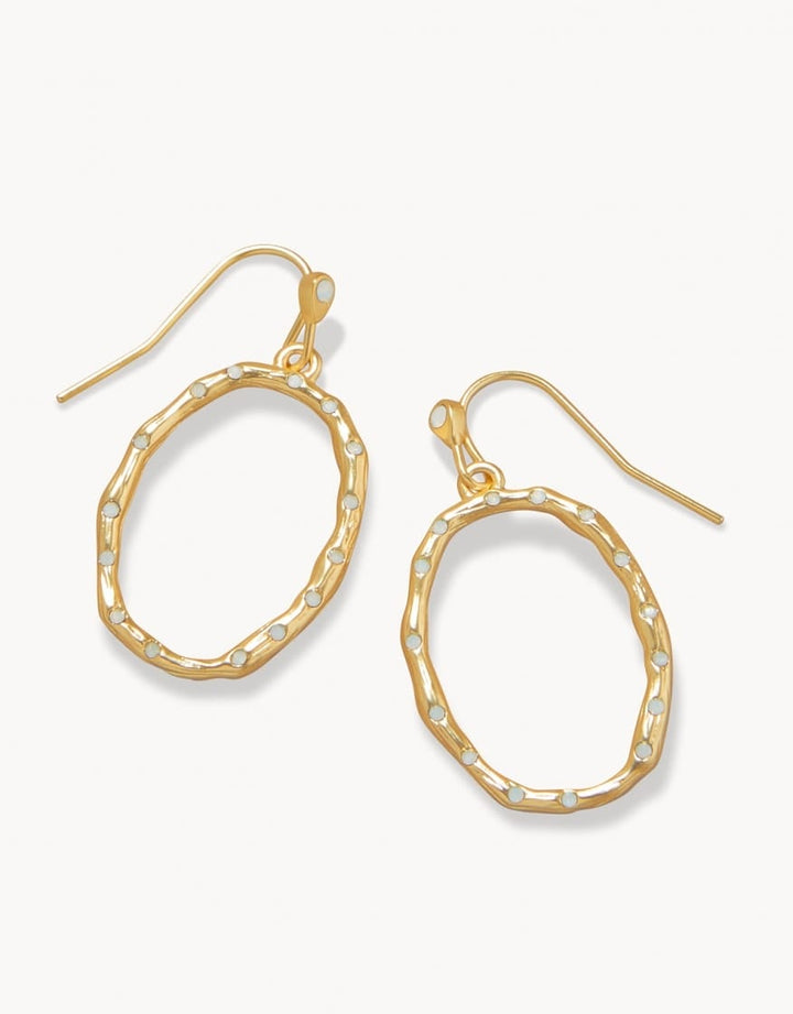 Spartina 449 Sand Bar Ripple Earrings White Opal