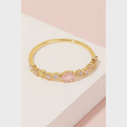 Pink Watercolor Crystal Ring