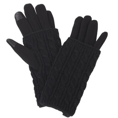 Cable Knit Smart Touch Layered Gloves