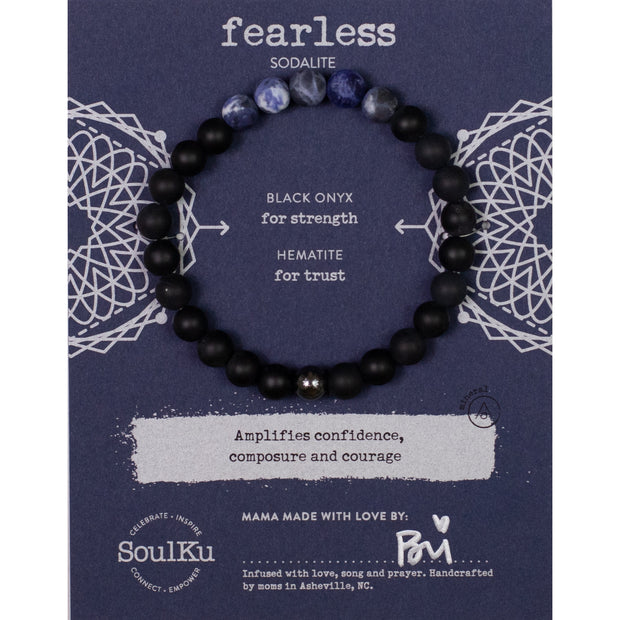 Soulku Men's Sodalite Bracelet for Fearless