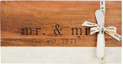 Mr. and Mrs. 2023 Wood Marble Board Set