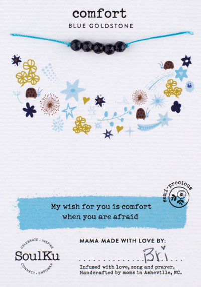 Blue Goldstone Little Wishes Kids Necklace for Comfort