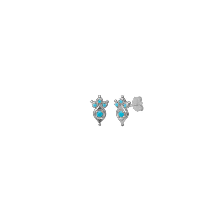 Grace Turquoise Studs - Silver