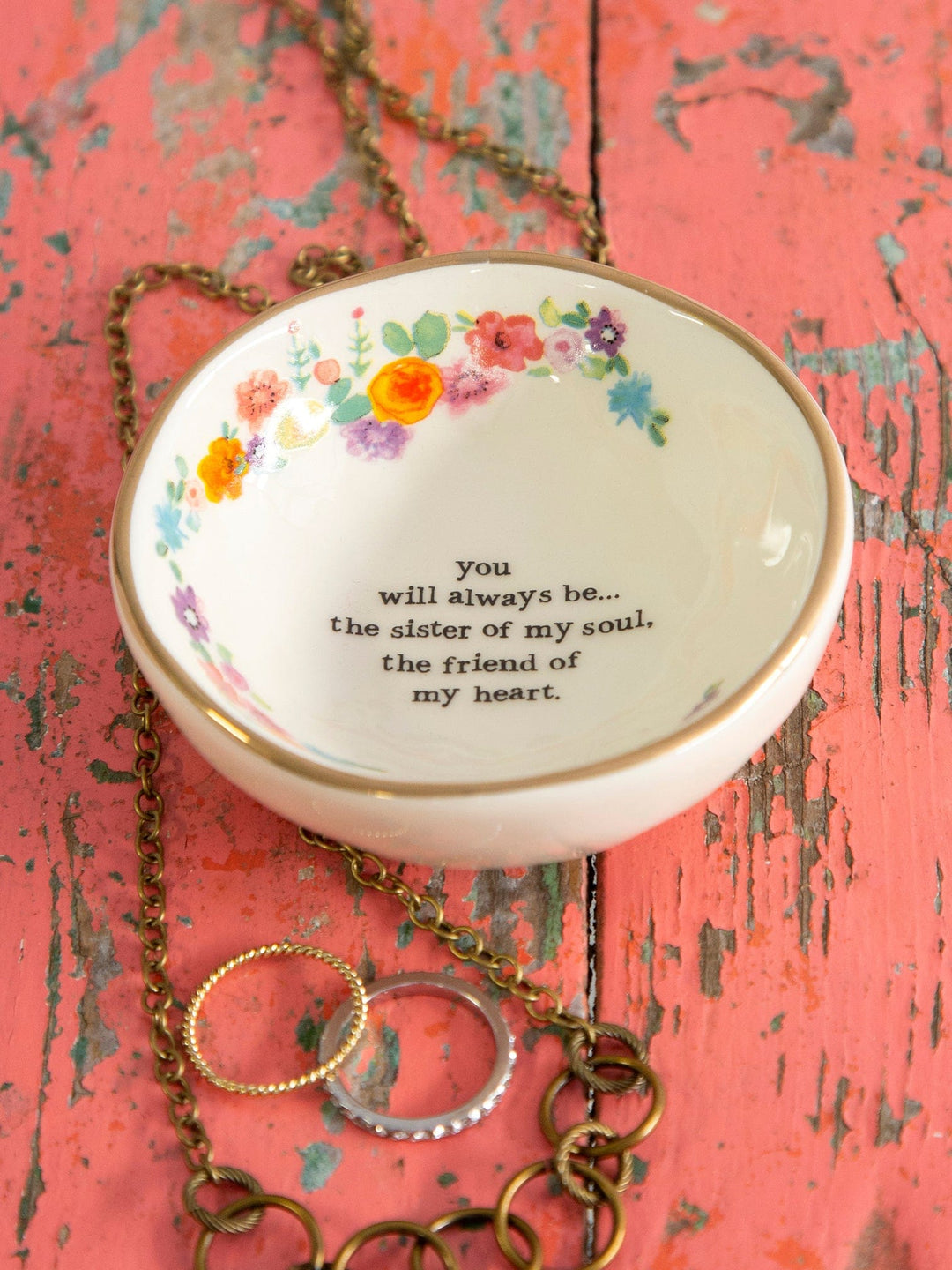 Giving Trinket Bowl Sister My Soul Sister My Soul Floral Ceramic Giving Trinket Bowl Home