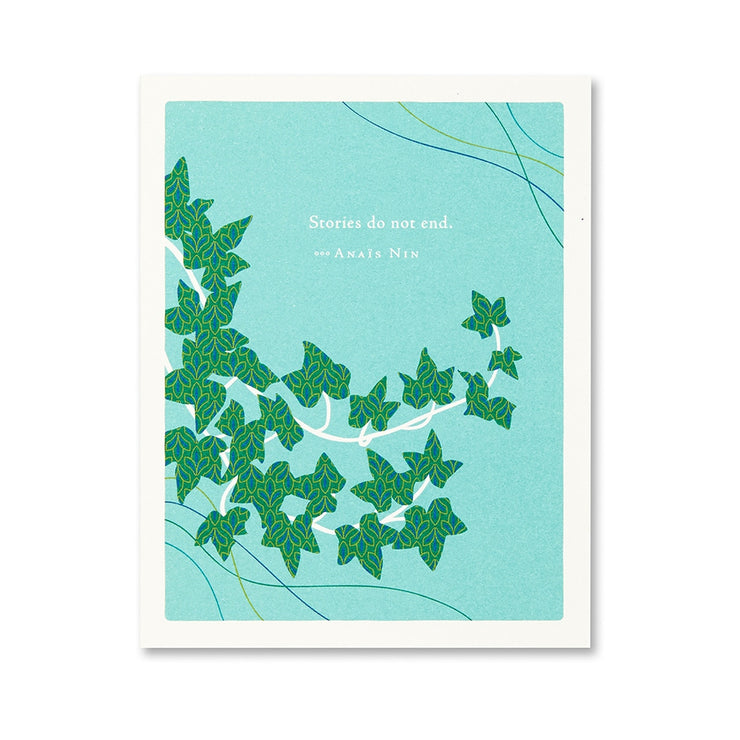 "Stories Do Not End" Sympathy Card