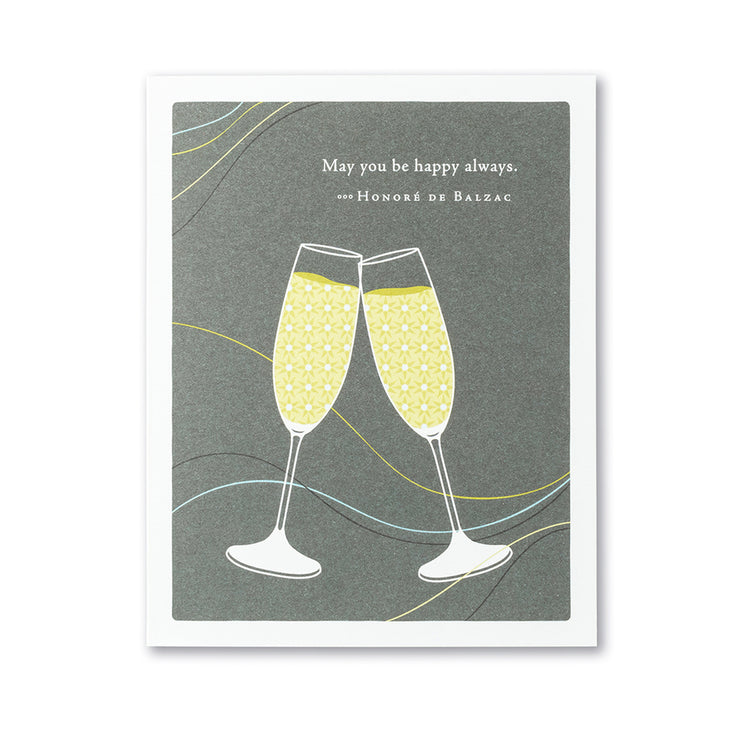 "May You Be Happy Always" Wedding Card