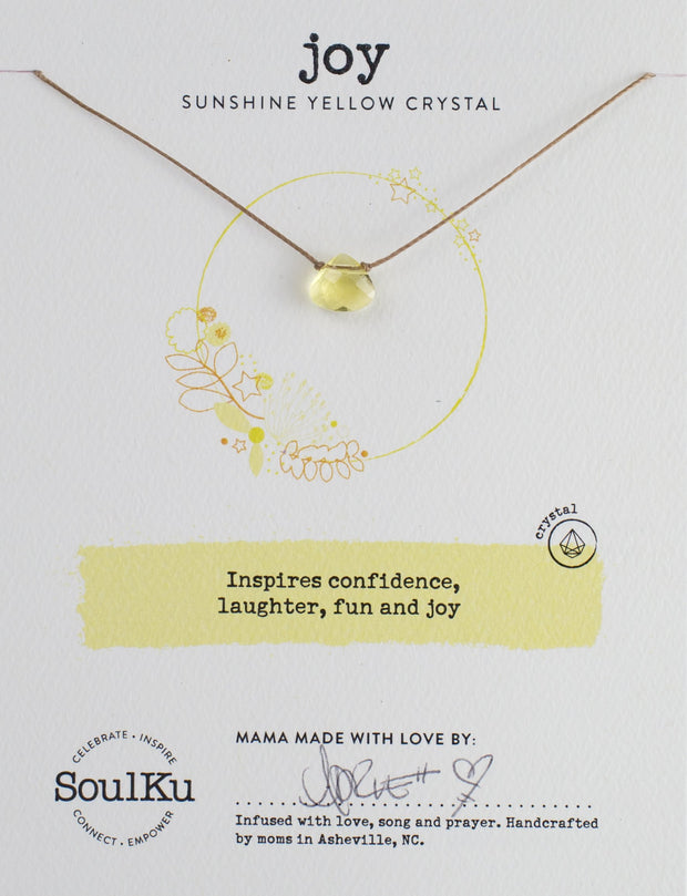 Soulku Sunshine Yellow Crystal Necklace for Joy