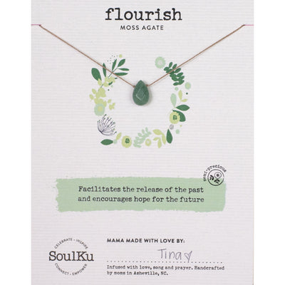Soulku Flourish Moss Agate Necklace