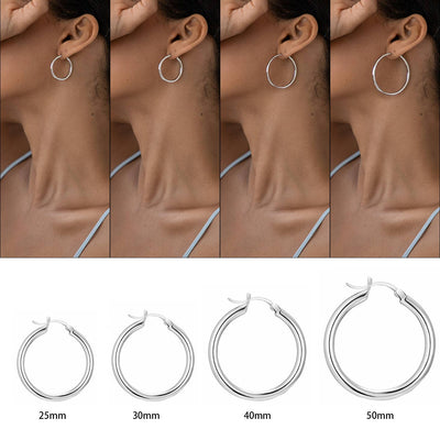 Jackie's Classic Sterling Silver Hoops