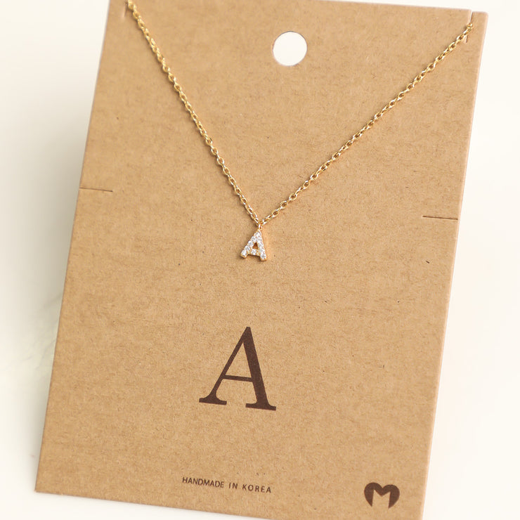 Mini Pave Initial Necklace