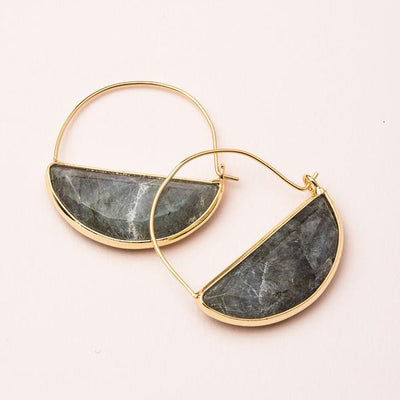 Scout Curated Wears Stone Prism Hoop - Labradorite/Gold