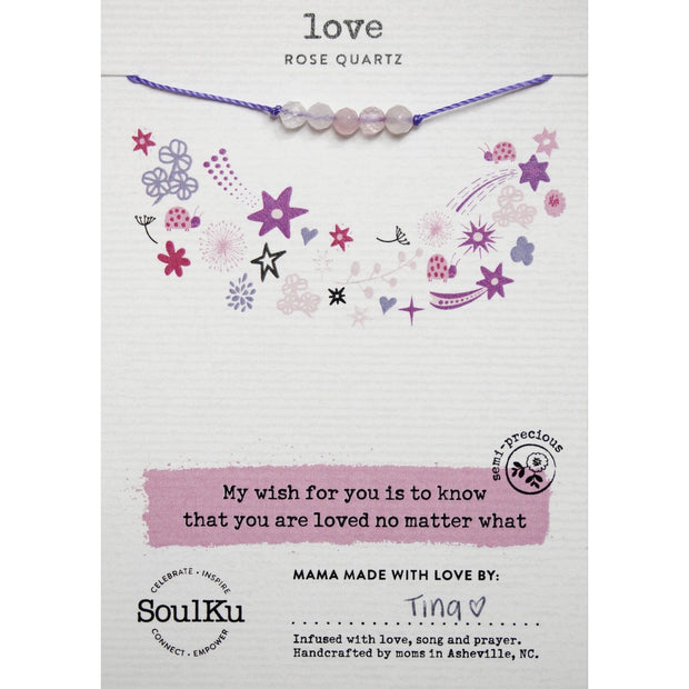 Rose Quartz Little Wishes Kids Necklace for Love
