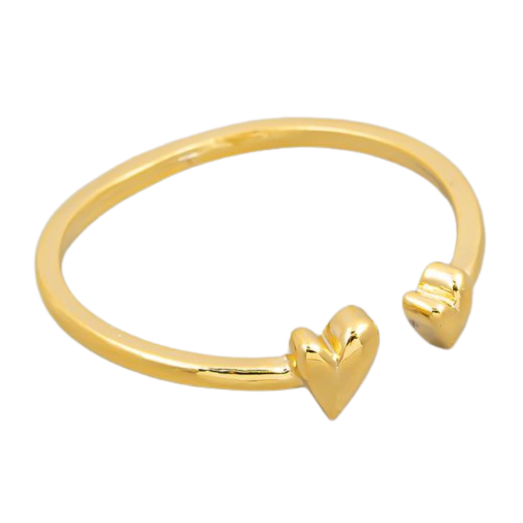 Dual Hearts Gold Ring