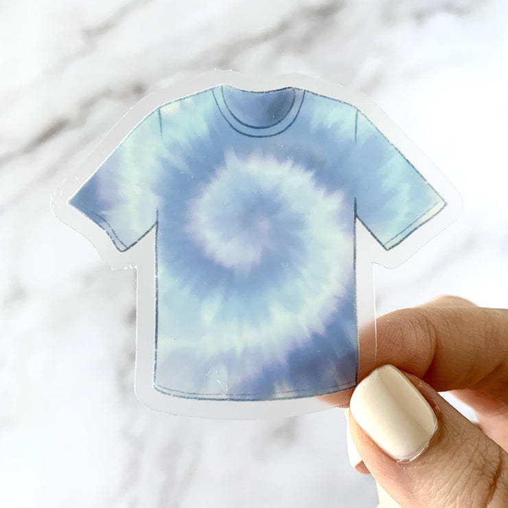Clear Blue Tie Dye T-Shirt Sticker