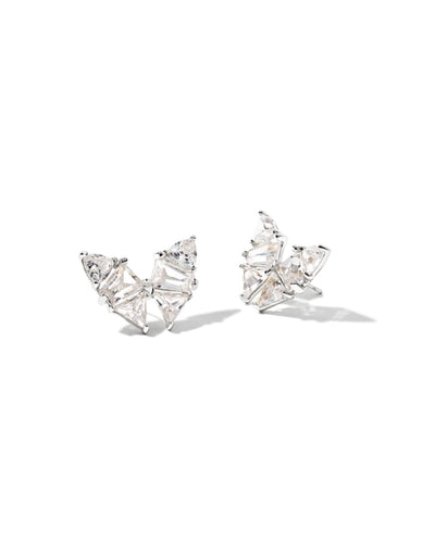 Blair Silver Butterfly Stud Earrings - Crystal