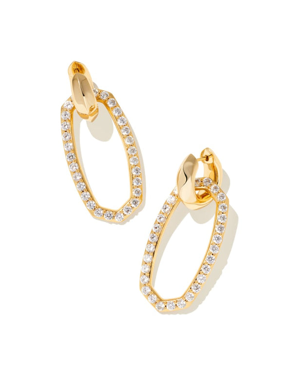 Danielle Gold Crystal Convertible Link Earrings