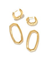 Danielle Gold Crystal Convertible Link Earrings