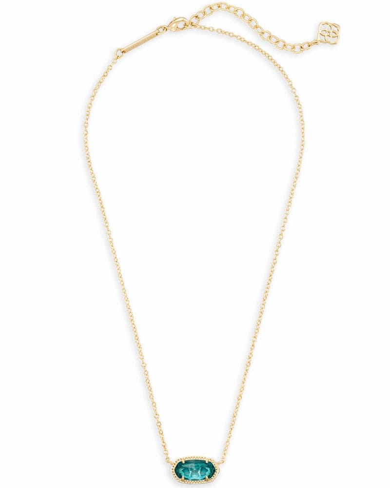 Kendra Scott Elisa Gold Necklace in London Blue Kendra Scott Elisa London Blue Gold Pendant Necklace Necklaces