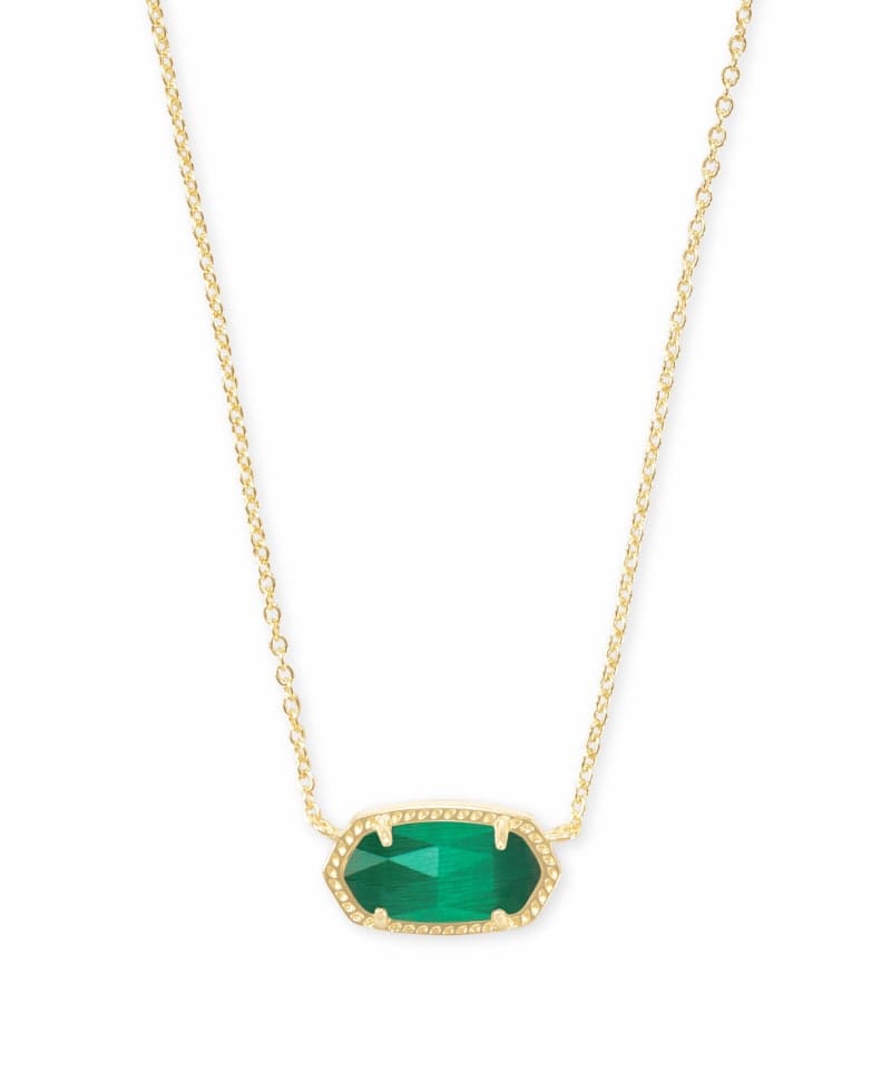 Kendra Scott Elisa Gold Necklace in Emerald Cats Eye Kendra Scott Elisa Emerald Cat’s Eye Gold Pendant Necklace Necklaces