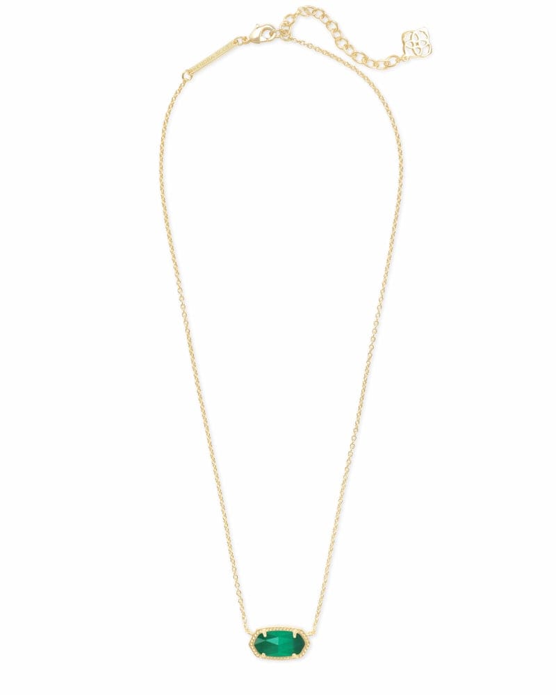 Kendra Scott Elisa Gold Necklace in Emerald Cats Eye Kendra Scott Elisa Emerald Cat’s Eye Gold Pendant Necklace Necklaces