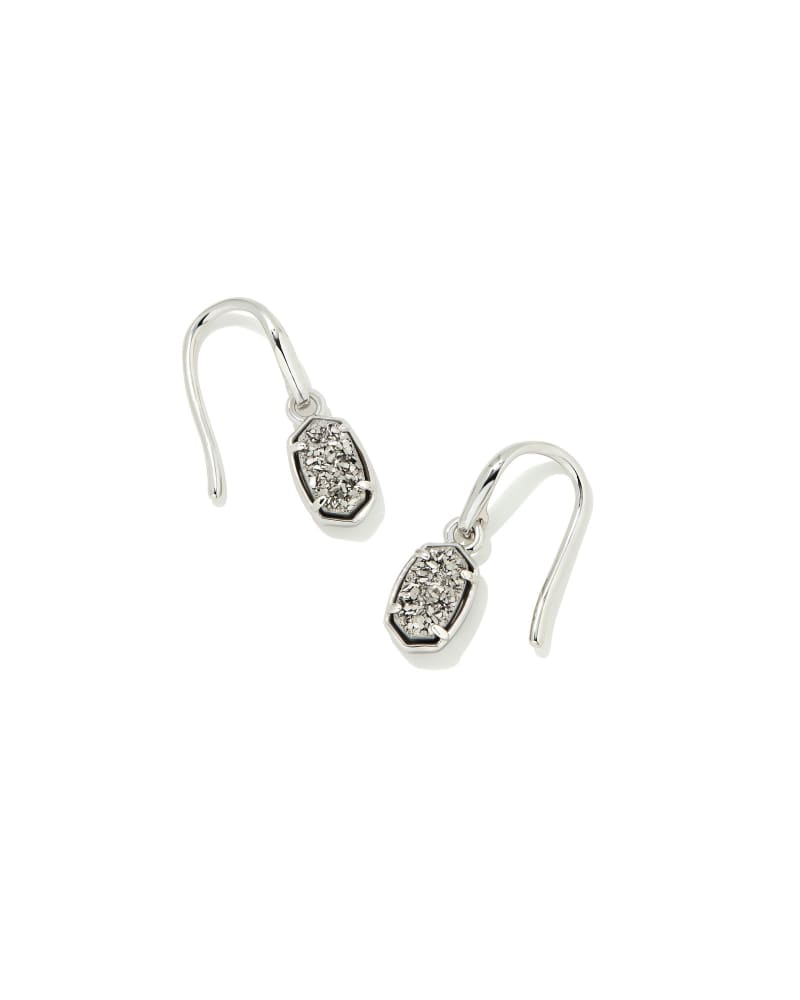 Emilie Silver Drop Earrings in Platinum Drusy