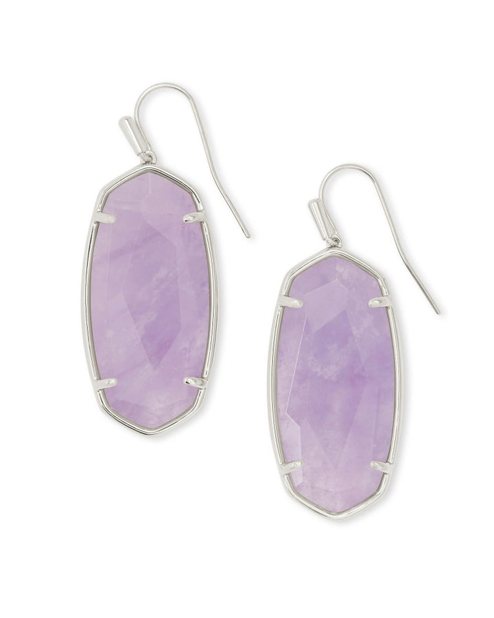 Faceted Elle Silver Drop Earrings in Amethyst