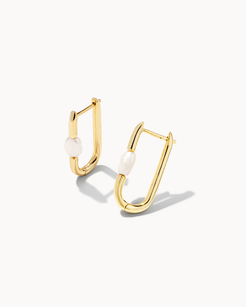 Lindsay Pearl Huggie Earrings