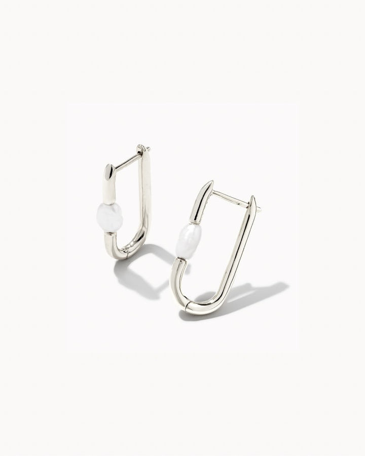 Lindsay Pearl Huggie Earrings